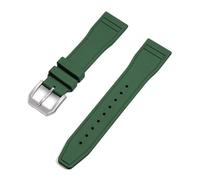 TROGPYXG Cinturino for Orologio in Gomma fluorurata FKM di Grado 20 mm 21 mm 22 mm, Impermeabile, a sgancio rapido(Green,20mm)