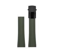 TROGPYXG Cinturino for orologio in gomma fluorurata nero blu giallo compatibile con Breitling SUPEROCEAN AVENGER SB0147/A17328 cinturino in caucciù da 22 mm(Armygreen-black)