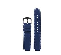 TROGPYXG Cinturino for orologio in pelle compatibile con Casio EFB-680 GSTB400 GST-B400/B200 ECB-10YD Modifica cinturino 24x14mm Bracciale Nero Blu(Silicone blue-BK,24X12mm)