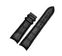 TROGPYXG Cinturino for orologio in pelle con estremità curva da 22 mm, 23 mm e 24 mm, compatibile con cinturino for orologio Tissot 1853 COUTURIER T035627A T035407A T035439, cinturino da uomo(Black-no