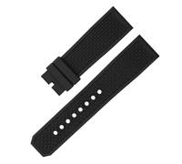 TROGPYXG Cinturino for Orologio in Silicone FluoroRubber Impermeabile, Compatibile con Cinturino Cartier Calibre W7100055/WGCA0010 WSCA0006, 23 mm, 24 mm(Black No Clasp,23mm)