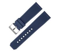 TROGPYXG Cinturino for Orologio in Silicone FluoroRubber Impermeabile, Compatibile con Cinturino Cartier Calibre W7100055/WGCA0010 WSCA0006, 23 mm, 24 mm(Blue-Silver Clasp,23mm)
