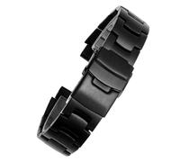 TROGPYXG Cinturino in Acciaio Inox Compatibile con Casio PROTREK PRW-3000/3100 PRW-6000/6100, Cinturino in Acciaio da Uomo, Flangia 16 mm(Solid Steel-Black)