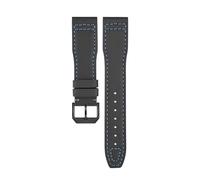 TROGPYXG Cinturino in Nylon Compatibile con la Serie IWC Portoghese, Traspirante e Confortevole, Compatibile con Cinturini for Orologi da Uomo e da Donna.(Black-Blue-Black,22mm)