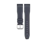 TROGPYXG Cinturino in Nylon Compatibile con la Serie IWC Portoghese, Traspirante e Confortevole, Compatibile con Cinturini for Orologi da Uomo e da Donna.(Blue-White-Silver,21mm)