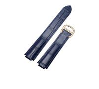 TROGPYXG Cinturino in pelle for orologio. Compatibile con il bracciale Cartier Blue Balloon. Sostituisci il cinturino in pelle di mucca for donna da 16-9 mm, 18-11 mm, 20-12 mm, 22-14 mm.(Blue-gold,12