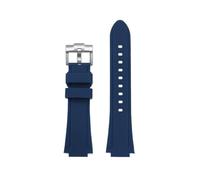 TROGPYXG Cinturino in silicone convesso compatibile con Casio EDIFICE 5634 EFB-680 EFS-S570YD/YDC/YDB cinturino in gomma modificato serie(Blue - silver pin,24X14mm)