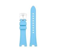TROGPYXG Cinturino Speciale in Silicone concavo Compatibile con Citizen Me Series Green Water Ghost NJ-0150 NJ-0150 0158, Cinturino Impermeabile(Sky Blue-Black)