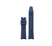 TROGPYXG Compatibile con Cinturino in Gomma FKM della Serie IWC Portoghese da 20 * 18 mm con Fibbia ad ardiglione in Acciaio Inossidabile(Blue No Buckle)