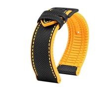 TROGPYXG Compatibile con cinturino orologio Citizen Blue Angel da uomo Wave AT8020-54L/8020-03L/JY8078 Nlon con motivo in fibra di carbonio+cinturino in gomma 22mm 23mm(Rose Green,21mm)