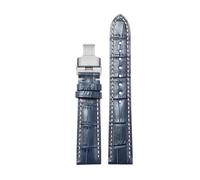 TROGPYXG Compatibile con Longines, compatibile con Breitling e bracciale da donna con chiusura a farfalla, cinturino 22 (blu argento, 15 x 14 mm)