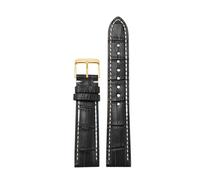 TROGPYXG Compatibile con Longines, compatibile con Breitling e bracciale da donna con chiusura a farfalla, cinturino 22 (nero D oro, 18 mm)