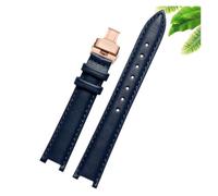 TROGPYXG Orologio con cinturino in pelle Premium Notch compatibile con cinturino for orologio da donna Folli Follie Lady Bubble Series 12mm 16mm 20mm Bracciale(Blue rk bk,16mm)
