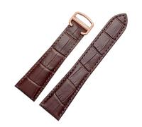 TROGPYXG Pelle Compatibile con Cartier Solo London Santos Cinturino Morbido Cinturino Uomo Donna 16/18/19/20/21/22/23/25mm(Brown-Rosegold,25mm)