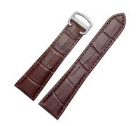 TROGPYXG Pelle Compatibile con Cartier Solo London Santos Cinturino Morbido Cinturino Uomo Donna 16/18/19/20/21/22/23/25mm(Brown-Silver,20mm)