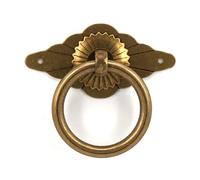 TroHollis Battente per Porta,Battente per Porta Ottone 2X pomello for cassettiera con Anello in Ottone for Decorazione di mobili, armadi, armadietti, Porte, armadi(A Ring Dia 40mm)