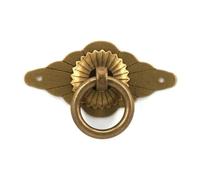 TroHollis Battente per Porta,Battente per Porta Ottone 2X pomello for cassettiera con Anello in Ottone for Decorazione di mobili, armadi, armadietti, Porte, armadi(A Ring Dia 25mm)