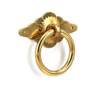 TroHollis Battente per Porta,Battente per Porta Ottone 2X pomello for cassettiera con Anello in Ottone for Decorazione di mobili, armadi, armadietti, Porte, armadi(B Ring Dia 40mm)