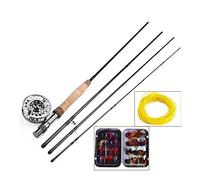 Trohollis Canna da Pesca,Canna da Pesca Mare 2.7M Fly Fishing Rod Set Portatile di Viaggio Fly Rod And Fly Reel Combo con la Mosca Linea di Pesca Esche Casella combinata