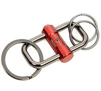Troika 2-Way Key KR22-09/RD - Portachiavi con 3 anelli portachiavi, in metallo pressofuso, colore: Rosso, Colore: rosso, 3 Schlüsselringe, Portachiavi