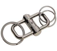 Troika 2-Way Key Portachiavi con 3 anelli portachiavi in metallo pressofuso, colore argento, KR22-09/GM, grigio canna di fucile, 3 Schlüsselringe, Portachiavi
