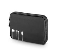 TROIKA Black Tech Pouch 2 - BBL64/BK - Borsa de cavi per gli accessori elettronici - 3 scomparti con cerniere idrorepellenti - ampio scomparto cerniera a 2 vie e 6 tasche, tarpaulin (telone) - nero