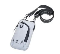 TROIKA Borsa a tracolla per cellulare per sport/tempo libero con 2 scomparti, altamente riflettente - REFLACTIVE SMARTBAG - per smartphone, cuffie in-ear, chiavi, carte - poliestere - grigio