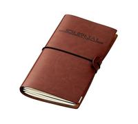 TROIKA Bullet Journal TRAVEL JOURNAL con 2 quaderni e scomparti, ciascuno con 36 fogli perforati, formato carta 10 cm x 18,5 cm e griglia a punti, in similpelle, PVC, velluto, colore marrone, nero