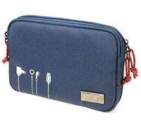 Troika Business Tech Pouch 2 - Borsa per cavi per accessori elettronici, in poliestere, colore blu, dimensioni: 23,5 x 17 x 3,5 cm, BGO44/DB, Blu, 23,5cm, moderno