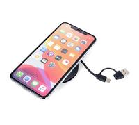 TROIKA Caricatore induttivo per iPhone®, Apple Watch® e AirPods® KABELTROMMEL, ricarica rapida compatibile MagSafe, plastica e poliestere riciclato nero