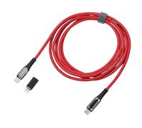 TROIKA Cavo di ricarica ad alta velocità USB-C 100W PD Power Delivery su USB-C - SPEEDY XL - con funzione di trasferimento dati - con visualizzazione digitale della potenza di ricarica - metallo