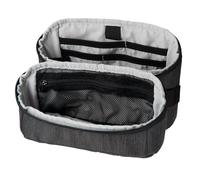 TROIKA Custodia per cavi accessori elettronici BUSINESS TECH 2 GO con zip a 2 vie, 6 scomparti aperti di varie dimensioni per powerbank, cavi ecc., poliestere antracite, nero