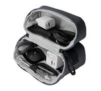 TROIKA Custodia per cavi BLUE CYCLE TECH 2 GO con zip a 2 vie, 6 scomparti per powerbank, cavi ecc., in plastica marina riciclata grigio scuro