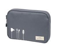 TROIKA Custodia per cavi Blue Cycle Tech Pouch 2 - 6 scomparti a rete - scomparto principale con scomparto segreto per dispositivi di rilevamento mini (ad esempio Apple AirTag®) - plastica marina