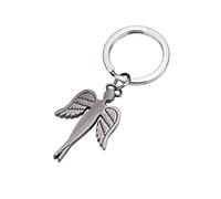 TROIKA Engelbert - Portachiavi in metallo pressofuso, opaco, spazzolato, color rame, argento originale, grigio canna di fucile, handlich