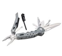 Troika Fire Tool 14 - TOL45/GY - Strumento multifunzionale con 14 funzioni per viaggi all'aperto e sopravvivenza - pinze, taglierino, coltello, sega, forbici, spelucchino, cacciavite, apribottiglie