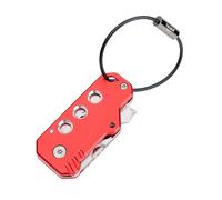 TROIKA Mini utensile con 11 funzioni, portachiavi con passante per filo, in acciaio inox 420 e alluminio anodizzato, rosso resistente e sempre a portata di mano. Originale