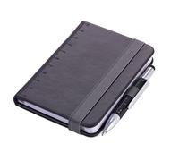 Troika NPP25/BK Black A7 Notebook - 128 Sheets, Black, Monotone, A7, Imitation L