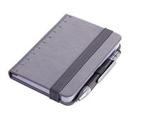 TROIKA NPP25/GY Quaderno A7, 128 fogli, 128 fogli, grigio, Monocromatico, A7, Finta Pelle, 1 tasche, colore: Grigio