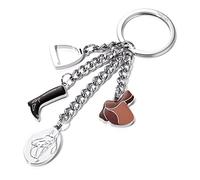 Troika PFERDEGLÜCK Portachiavi ad anello e catena, 13 cm, Multicolore (Braun Schwarz)
