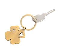 TROIKA Portachiavi a forma di quadrifoglio oro cuore GIRLS Best FRIENDS portachiavi fortunato cuore bronzo realizzato con Swarovski Elements in metallo pressofuso cromato in oro antico effetto opaco