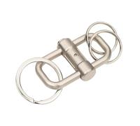 TROIKA Portachiavi con 3 anelli portachiavi in 2 misure 2-WAY KEY - Chiusura scorrevole per una facile organizzazione delle chiavi - Metallo pressofuso - Argento originale, argento, 7,3 x 3,2 x 1,2 cm