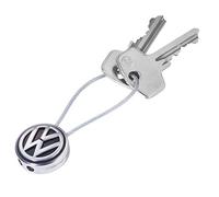TROIKA Portachiavi con logo VW LOOP VOLKSWAGEN - Passante filo - Smaltato metallo pressofuso - Cromato - Nero Argento, argento, 70 x 27 x 12 mm, Moderno