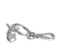 TROIKA Portachiavi coniglio TINY RABBIT con moschettone, coniglio in metallo cromato argento, regalo di Pasqua