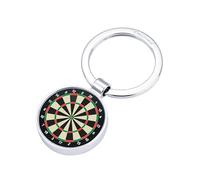TROIKA DARTS - Portachiavi in metallo pressofuso cromato multicolore argentato, ideale come regalo per gli appassionati di freccette