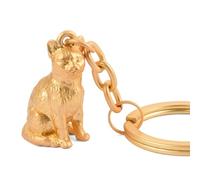 TROIKA Portachiavi Gatto Cleopatra - Portachiavi - Metallo pressofuso - Cromato - Oro originale, oro, 9,6 x 3,5 x 1,6 cm