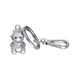 TROIKA Portachiavi Monster TINY Monster TINY MONSTER con moschettone, piccolo mostro in metallo cromato argento, regalo per gli amanti dei mostri