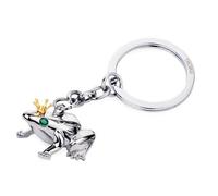 TROIKA Portachiavi rana con corona - FROSCHKÖNIG - metallo pressofuso - cromato - color argento, color oro, verde - Originale