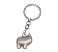 Portachiavi rinoceronte - HAPPY RHINO - Rinoceronte rotondo e bonario, portachiavi animale regalo carino - fusione di metallo - cromato - canna di fucile - TROIKA Original