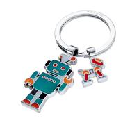TROIKA Portachiavi robot ROBBY con cane, smalto e metallo cromato multicolore, regalo per fan dei robot